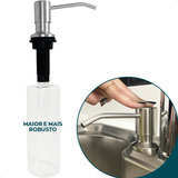 Dispenser Sabonete Liquido 500ml Inox Embutido Cuba Banheiro