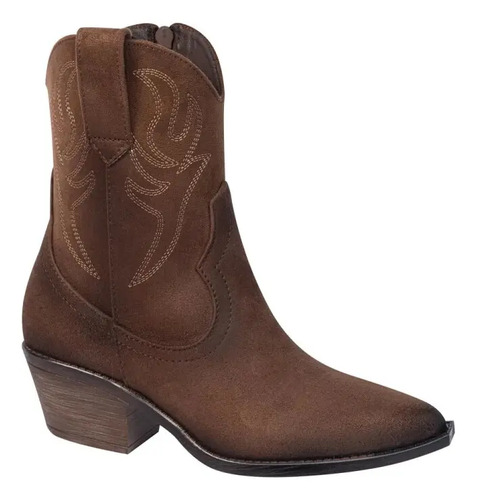 Bota De Dama Vaquera Texana Tierra Bendita 8061 Color Café