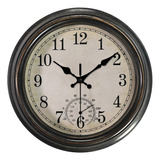Reloj De Pared De 12 Pulgadas Con Termómetro, Reloj Impermea