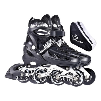 Rollers Profesionales Bota Dura Aluminio Extensible Silicona Color Negro blanco Talle de los Patines Large 36 al 39 | Envío gratis