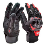 Guantes Para Motociclista Negro Rojo Protecciones Touch