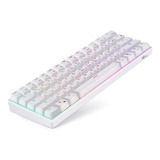 Teclado Gamer Royal Kludge Rk61 Qwerty Inglés Us Color Blanco Con Luz Rgb