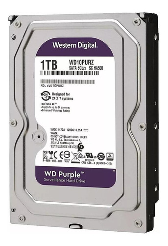 Hd Western Digital Purple 1tb 3.5  5400rpm 64mb