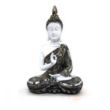 Buda Tibetano Tailandês Sidarta Hindu Estatueta Resina 15cm