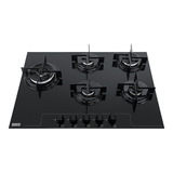 Cooktop A Gás Franke Glass Vidro Preto Balcão 5 Bocas Bivolt 127v/220v