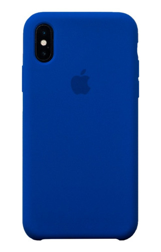 Funda Silicona Case Felpa Para iPhone XS Max Azul