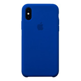 Funda Silicona Case Felpa Para iPhone XS Max Azul