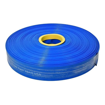 Manguera Plana Riego Agrícola Power Rain 1 Pulgada 100 M Azul PVC | Meses sin interés