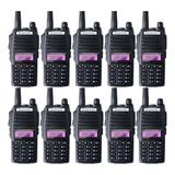 Kit 10 Radio Comunicador Uv82 Baofeng Dual Band Fm + Fone