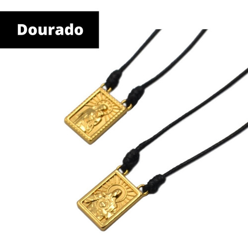 Escapulário Masculino Cordão Preto Ouro Velho (várias Cores)