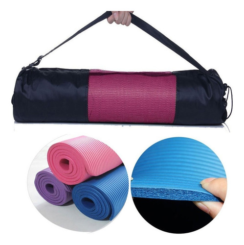 Yoga Colchoneta Neoprene 10mm Fitness Gym Fitness Mat Bolso Color Verde