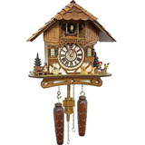 Aleman Reloj De Cuco  Blackforest Chalet De Ladera Con Mara