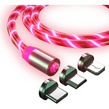 Cable Usb Magnético Carga 3 En 1 Led Rojo Ap09