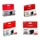 Pack De 4 Tintas Canon Pgi-1100xl Negro Y Colores Originales