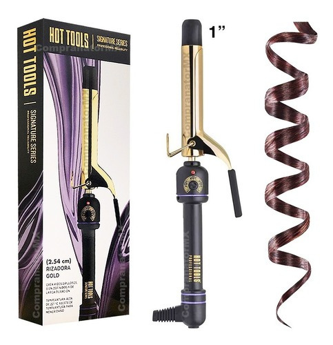 Rizadora Cabello Profesional Hot Tools Oro 24k Ferro Tenaza