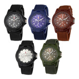 Lote De 6 Relojes De Hombre Tipo Militar Economicos Color De La Correa Negro