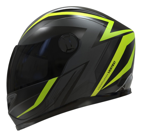 Casco Integral Moto Vertigo V32 Influence Amarillo-ngo Mate