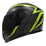 Casco Integral Moto Vertigo V32 Influence Amarillo-ngo Mate