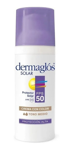 Dermaglós Solar Fps 50 Facial Con Color Tono Medio X 50 Gr