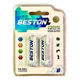 Baterías Pila Original Recargables Aa 2700mah X2 Beston Hr06