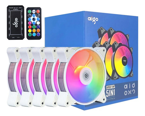 Fan Cooler Gamer Aigo Ar12 Rgb 5 Fan 120mm Controladora