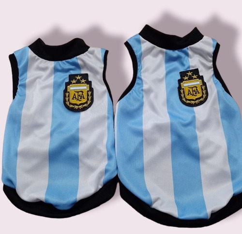 Camiseta De Argentina 3 Estrellas Para Mascotas Talle L