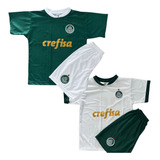 2 Kit Conjunto Palmeiras Infantil Camisa E Shorts Novo