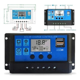 Controlador Solar Carga Pwm Lcd 10 Amperes Usb Automático