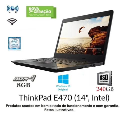 Notebook Thinkpad I5 7200u 7ª Ger 8gb Ddr4/ Ssd/com Garantia