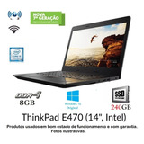 Notebook Thinkpad I5 7200u 7ª Ger 8gb Ddr4/ Ssd/com Garantia