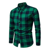 Camisa Hombre Leñadora A Cuadros Sobrecamisa Diseño Premium.