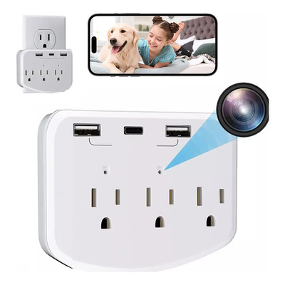 Camara Espia Cargador Wifi De Pared Camara De Seguridad 4k | Meses sin interés