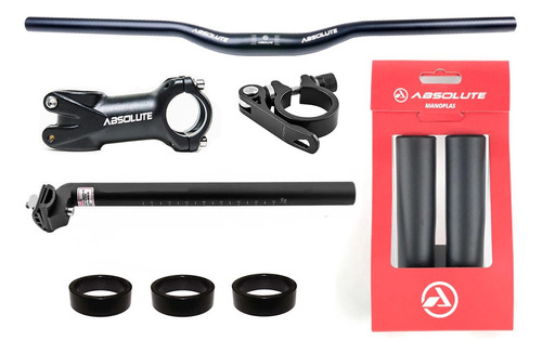 Kit Guidão Bike Mtb Curvo Mesa Canote 27,2 - 26,8 - 31,6mm