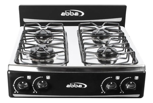 Estufa De Mesa Abba 4 Puestos Gas Propano Negro