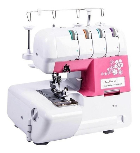 Máquina De Costura Overlock Sun Special Sun Point Ss-320 Portátil Rosa 110v