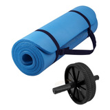 Kit Mat Yoga 12mm + Rueda Abdominal Doble Comun Pilates Gymp