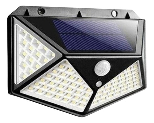 Luminária Parede Solar 100 Leds Bateria Luz Balizador Jardim