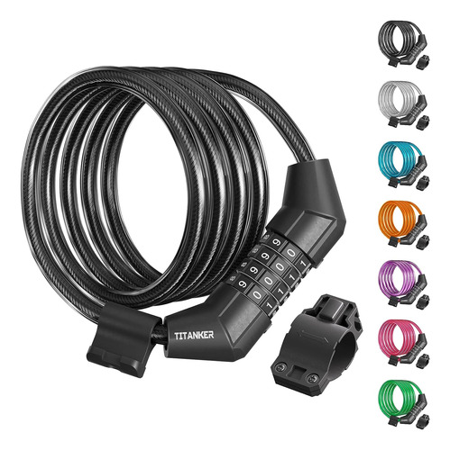 Cable De Candado Para Bicicleta Titanker, Cable De Bloqueo D