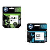 Cartuchos Hp 664xl Negro + 664 Color Estandar Originales