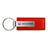 Llavero - Honda Accord Red Leather Car Key Chain, Official L