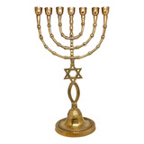 Menorah Judáica Sete Pontas Importada Original Grande Menorá