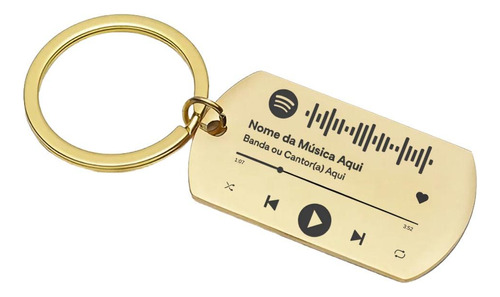 Chaveiro Pingente Spotify Personalizado Com Nome E Musica