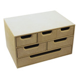 Organizador Escritório 6 Gavetas Mdf - 33,5x23x19,5