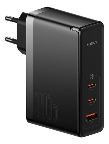 Cargador Rápido Y Cable Usb C Baseus Gan5 Pro 140w Negro