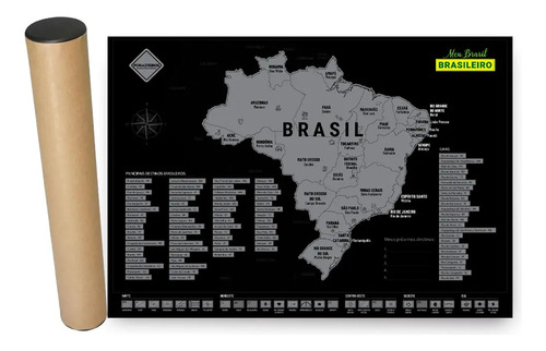 Mapa Do Brasil 42 X 60 Cm Raspadinha Forasteiros Viagem