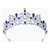Corona Princess Azul Plata Para Novia, Xv Años, Disfraz, ...