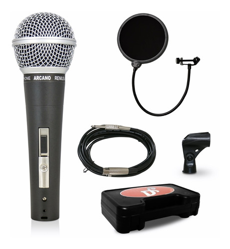 Microfone Arcano Renius-8 Xlr-p10 + Pop Filter Am-pop