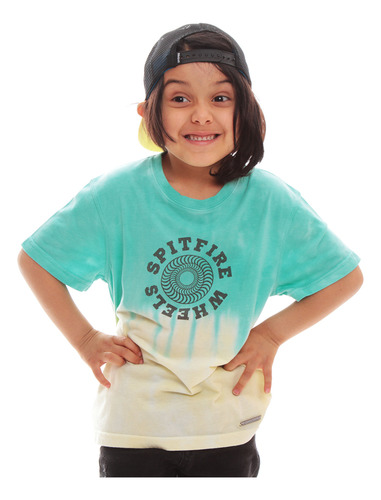 Polera Infantil Spitfire Street Culture Tye Dye Turquesa