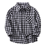 Camisa F Para Niños Pequeños, Chaqueta A Cuadros, Manga Larg