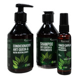 Kit Shampoo 250ml, Condicionador E Tonico Antiqueda E Cresci